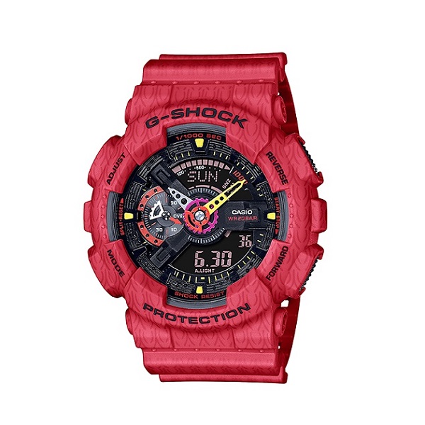 Casio G-Shock Black Dial Analog-Digital Watch for Men - GA-110SGH-4ADR