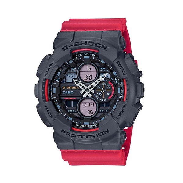Casio G-Shock Ana-Digital Red Bend Sport Watch for Men - GA-140-4ADR