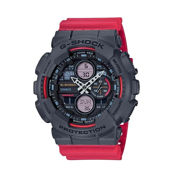 Casio G-Shock Ana-Digital Red Bend Sport Watch for Men - GA-140-4ADR