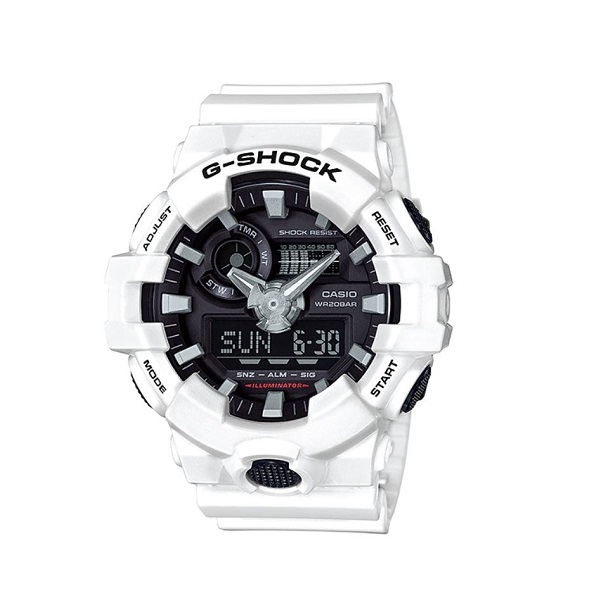 Casio G-Shock Analog-Digital Sport Watch for Men, White - GA-700-7ADR