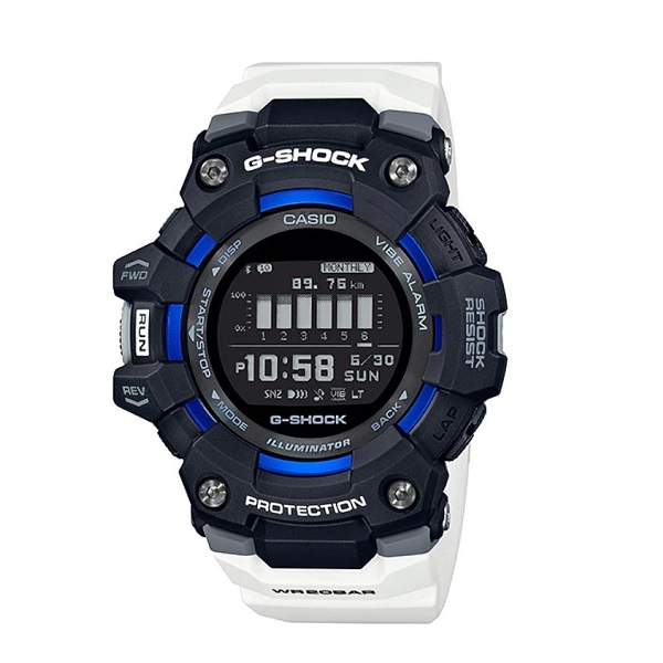 Casio G-Shock G-Squad Step Tracker Digital Men's Watch, White - GBD-100-1A7DR