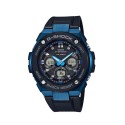 Casio G-Shock G-Steel Analog-Digital Solar Black Blue Sport Watch for Men - GST-S300G-1A2DR