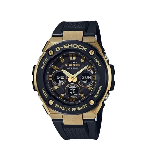 Casio G-Shock G-Steel Analog-Digital Solar Black Sport Watch for Men - GST-S300G-1A9DR