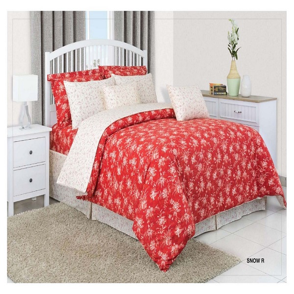Cannon King Printed Comforter Set of 6 Pieces - HT03067-SNOW-R