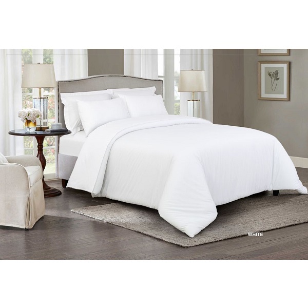 CANNON Plain Twin Comforter, Set of 3 Pieces, White - HT03128-WHT