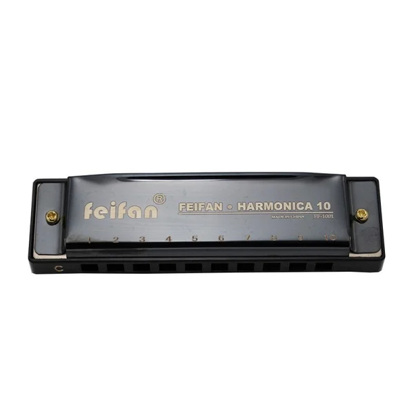 FEIFAN 10 Holes Diatonic Harmonica, Key of C - FF-1001-BLACK