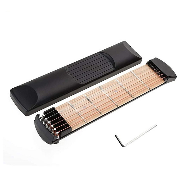 Portable Wooden Pocket Guitar, Chord Trainer Fingering Practice Tool - L002