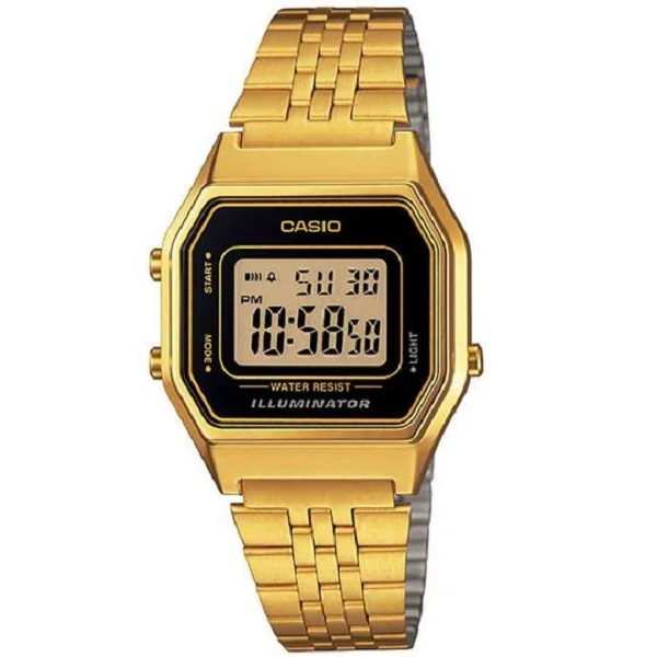 Casio Women's Digital Dial Stainless Steel Band Watch - LA680WGA-1DF