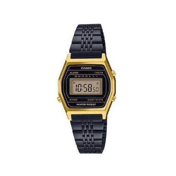 Casio Vintage Stainless Steel Black Band Watch for Unisex - LA690WGB-1DF