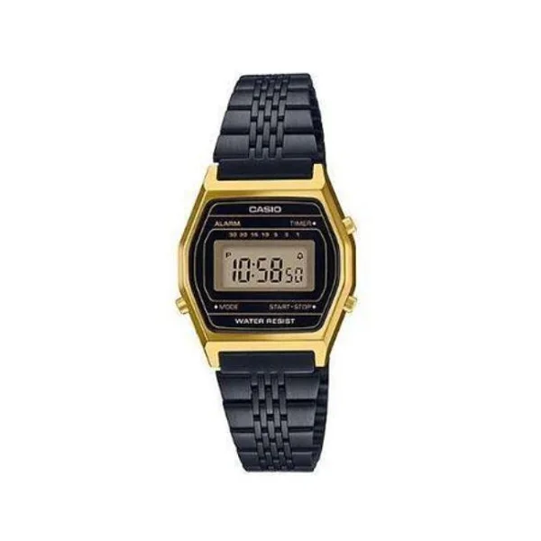 Casio Vintage Stainless Steel Black Band Watch for Unisex - LA690WGB-1DF