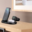 Aukey 3 in 1 AirCore Wireless Charging Station Stand Charging Dock - LC-A3 BK