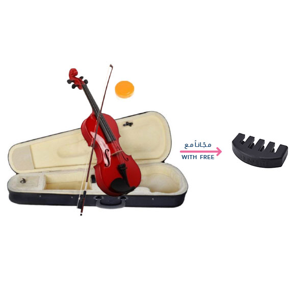 LCM Full Size Student Violin with Case, Red - LCM-V4/4 RED_OM