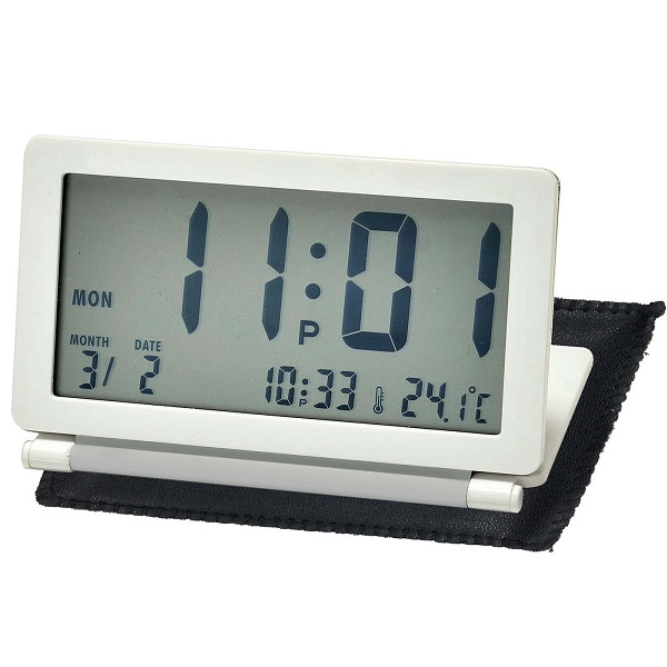 Rhythm Foldable Thermometer Beep Digital Alarm Clock - LCT098NR03