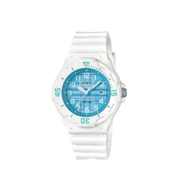 Casio Blue Dial White Resin Band Watch for Women - LRW-200H-2CVDF