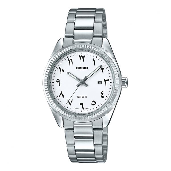 Casio White Dial Stainless Steel Band Watch for Women - LTP-1302D-7B3VDF