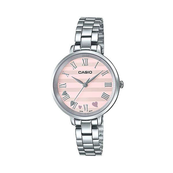 Casio Pink Dial Stainless Steel Watch for Women - LTP-E160D-4ADF