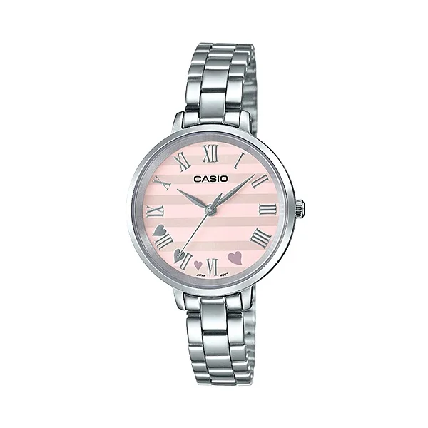 Casio Pink Dial Stainless Steel Watch for Women - LTP-E160D-4ADF
