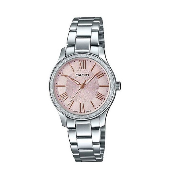 Casio Analog Stainless Steel Pink Dial Watch for Women - LTP-E164D-4ADF