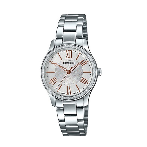 Casio Analog Stainless Steel Grey Dial Watch for Women - LTP-E164D-7ADF