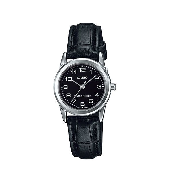 Casio Analog Leather Black Watch - LTP-V001L-1BUDF
