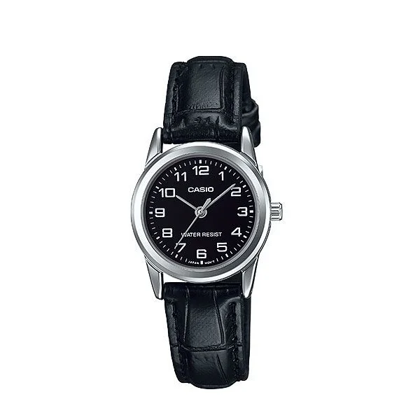Casio Analog Leather Black Watch - LTP-V001L-1BUDF