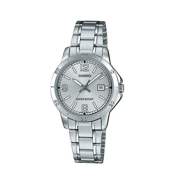 Casio Stainless Steel Band Grey Dial Analog Watch for Women - LTP-V004D-7B2UDF