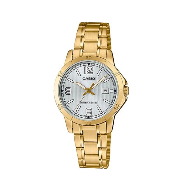 Casio Stainless Steel Band Grey Dial Analog Watch for Women - LTP-V004G-7B2UDF