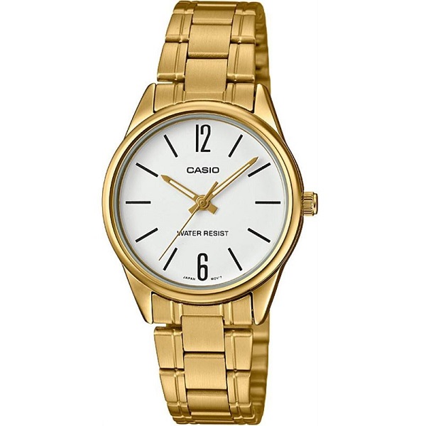 Casio Analog Gold Tone Stainless Steel Watch for Women - LTP-V005G-7BUDF