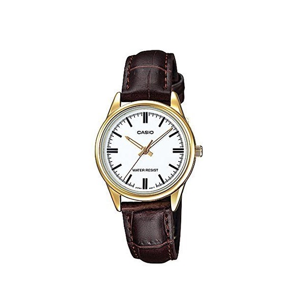 Casio Women's  Brown Genuine Leather Band Analog Watch - LTP-V005GL-7AUDF