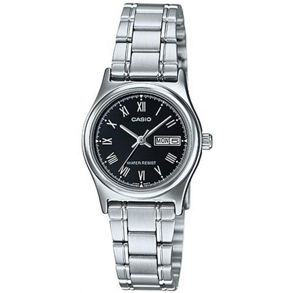 Casio Women Black Dial Stainless Steel Band Dress Watch - LTP-V006D-1BUDF