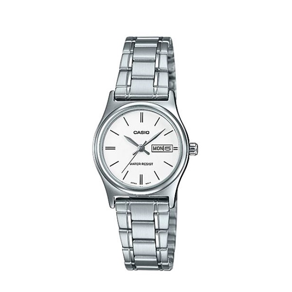 Casio Stainless Steel White Dial Analog Watch for Women - LTP-V006D-7B2UDF