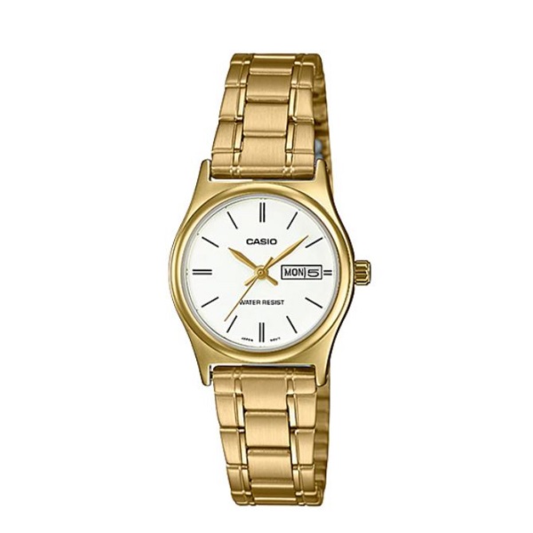Casio Analog Stainless Steel Gold Dial Women's Watch - LTP-V006G-7BUDF