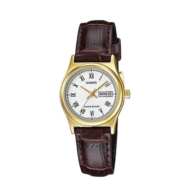 Casio Women's Analog Date Leather Watch - LTP-V006GL-7BUDF