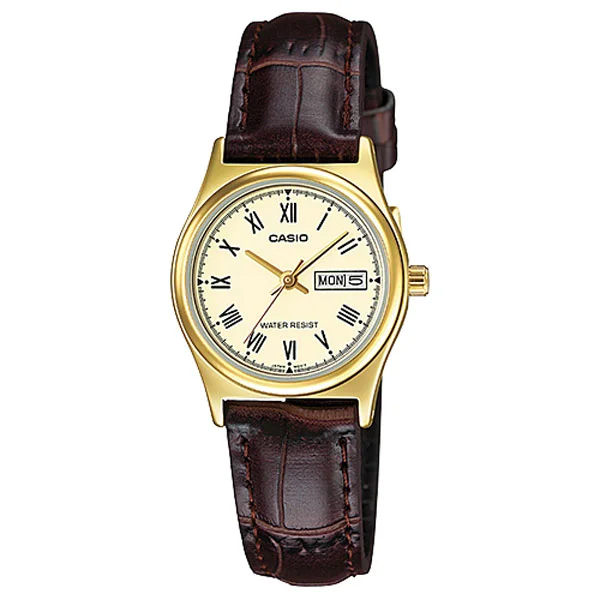 Casio Women's Analog Date Leather Watch - LTP-V006GL-9BUDF