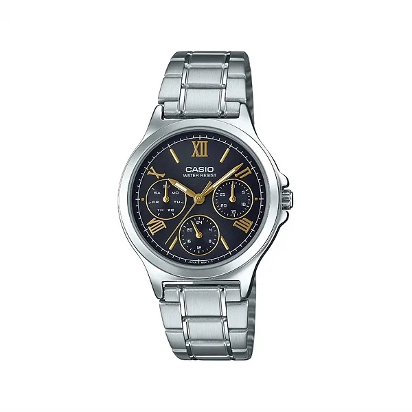 Casio Analog Stainless Steel Black Dial Women's Watch - LTP-V300D-1A2UDF