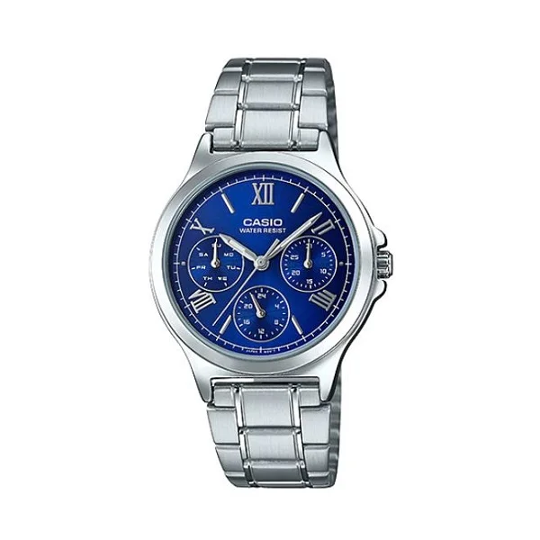 Casio Stainless Steel Blue Dial Analog Watch for Women - LTP-V300D-2A2UDF