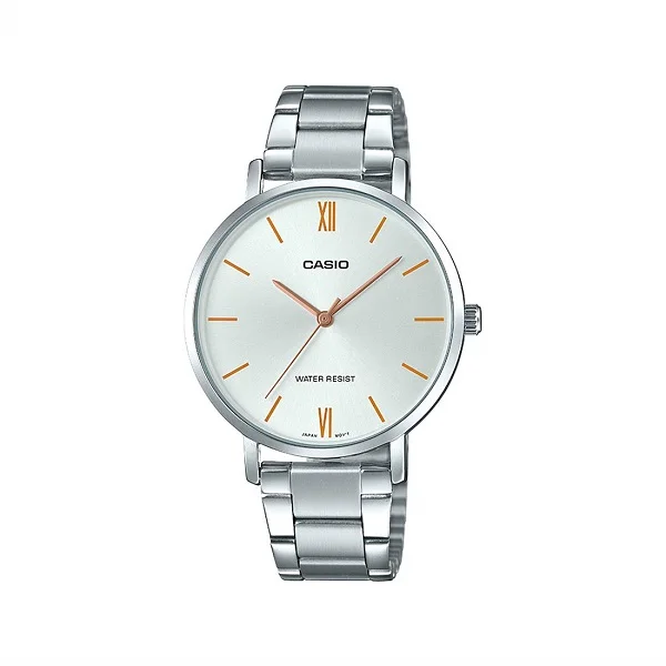 Casio Analog Stainless Steel Band Watch for Women - LTP-VT01D-7BUDF