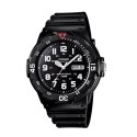 Casio Men's Black Dial Rubber Band Watch - MRW-200H-1BVDF