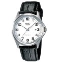 Casio Quartz Analog White Dial Black Leather Men's Watch - MTP-1183E-7BDF