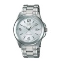 Casio Men's White Dial Stainless Steel Band Watch - MTP-1215A-7ADF