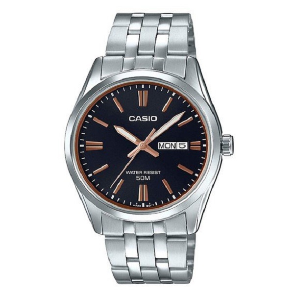 Casio Analog Black Dial Stainless Steel Band Watch for Men - MTP-1335D-1A2VDF