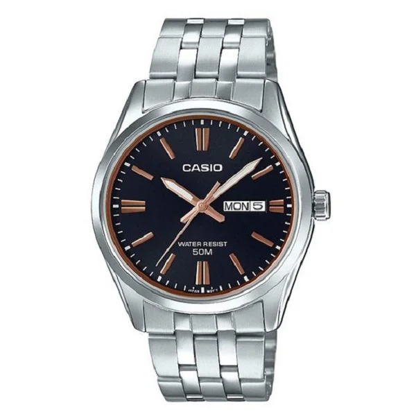 Casio Analog Black Dial Stainless Steel Band Watch for Men - MTP-1335D-1A2VDF