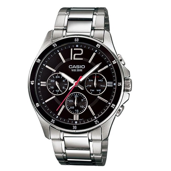 Casio Enticer Black Dial Watch for Men - MTP-1374D-1AVDF