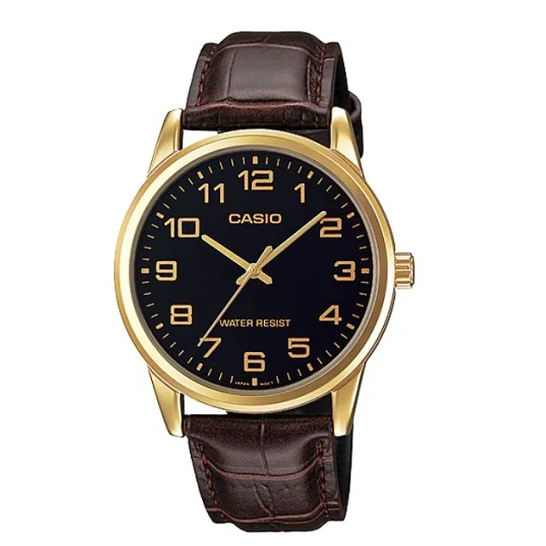 Casio Analog Dial Quartz Watch for Men - Brown, MTP-V001GL-1BUDF