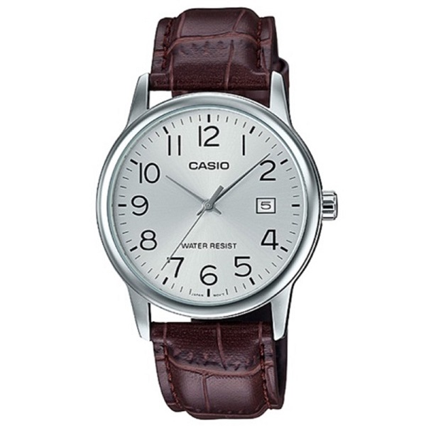 Casio Brown Leather Watch For Men With Date - MTP-V002L-7B2UDF