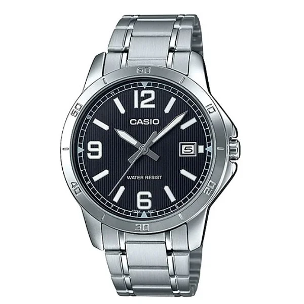 Casio Stainless Steel Black Dial Analog Men's Watch - MTP-V004D-1B2UDF