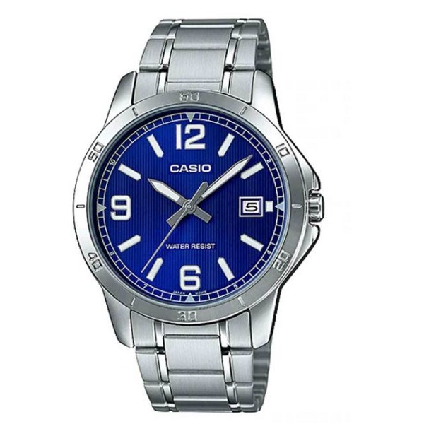 Casio Stainless Steel Blue Dial Analog Men's Watch - MTP-V004D-2BUDF