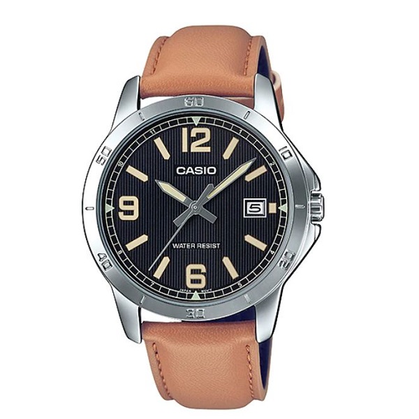 Casio Brown Leather Analog Men's Watch - MTP-V004L-1B2UDF