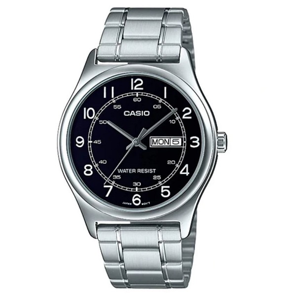 Casio Stainless Steel Black Dial Men's Watch - MTP-V006D-1B2UDF