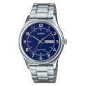 Casio Stainless Steel Blue Dial Men's Watch - MTP-V006D-2BUDF
